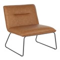 Lumisource Casper Accent Chair in Black Metal and Camel Faux Leather CHR-CASPER BKCAM